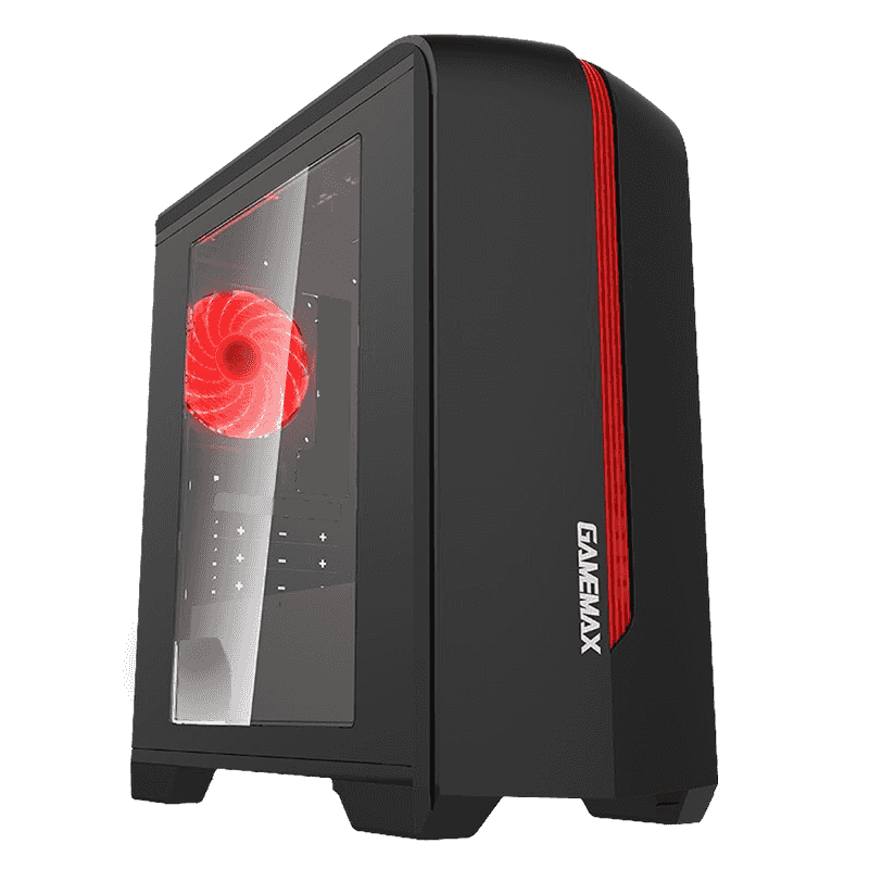 Корпус GameMax Centauri Black Red без БП (ATX, Черн.-кр, USB3.0, Зак. стекло, 1*120мм. RGB, пыл. фильтр)