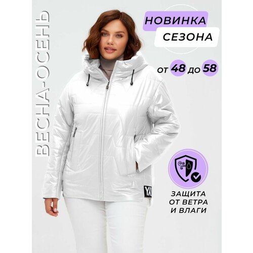 фото  куртка la zenia демисезонная, силуэт прямой, размер 48, белый