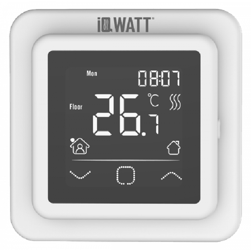 программируемый терморегулятор с цветным сенсорным tft дисплеем iqwatt smart heat wi fi white белый и голосовым управлением алиса Программируемый терморегулятор с сенсорным дисплеем SMART HEAT WHITE