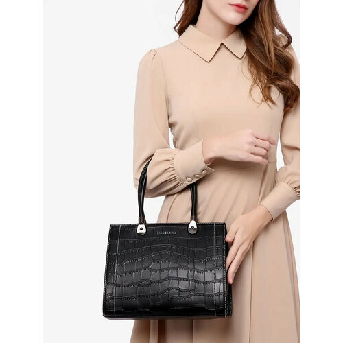 фото Сумка сэтчел bianca rina bg2/ae-10299/k01, фактура бархатистая, черный