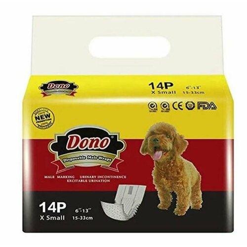 Одноразовые впитывающие пояса для кобелей DONO MALE PET DIAPER размер XS 14 штук