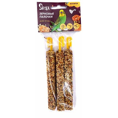 Зерновые палочки длЯ птиц Snax ассорти (кунжут, мед, кокос) 3 шт (75г), УТ-037286 (1 шт)