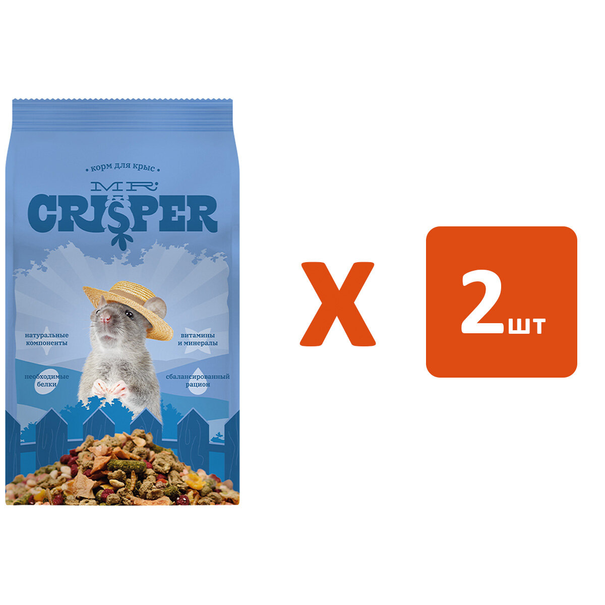 MR.CRISPER корм для крыс (400 гр х 2 шт)