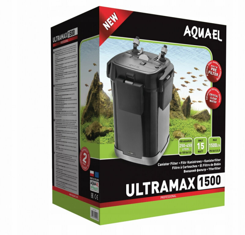 Внешний фильтр AQUAEL ULTRAMAX 1500 для аквариума 250 - 450 л (1500 л/ч, 16 Вт, h = 200 см)