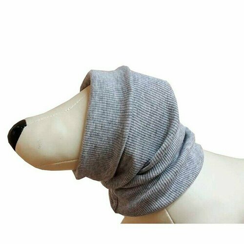 одежда для животных шапка капор зимняя для собак l xl 1 шт Одежда для животных, капор трикотажный, M, цвет серый OSSO, 1 шт.