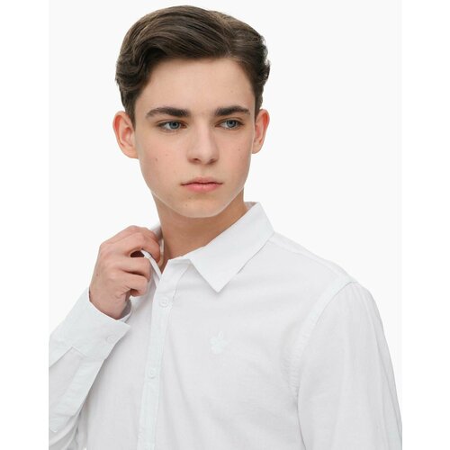 Школьная рубашка Gloria Jeans, длинный рукав, размер 12-13л/158 (40), белый