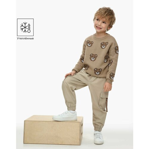 фото Брюки gloria jeans, размер 9-10л/140 (34), бежевый