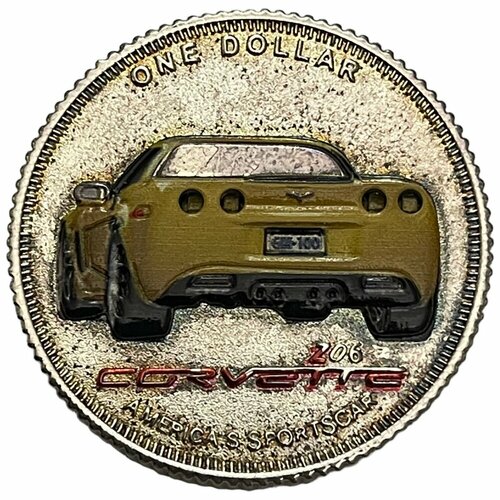 Палау 1 доллар 2008 г. (100-летие General Motors - Chevrolet Corvette Z06, вид сзади) палау 1 доллар 2008 г 100 летие general motors chevrolet corvette z06 вид сзади