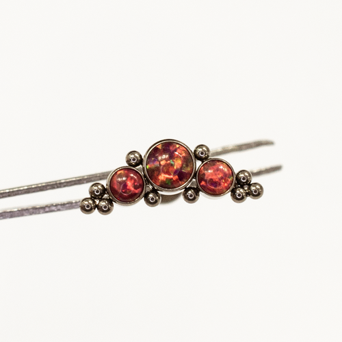 Серьги одиночные Zloster, опал, размер 6 мм, красный