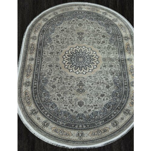 Ковер россия Ковер персидский Овальный на пол в гостиную в спальню 80х150 см бежевый классический ворс 12 мм 380162