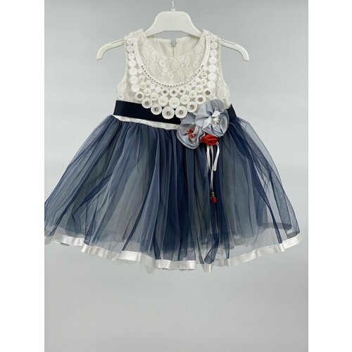 Платье, размер 92/98, синий, белый