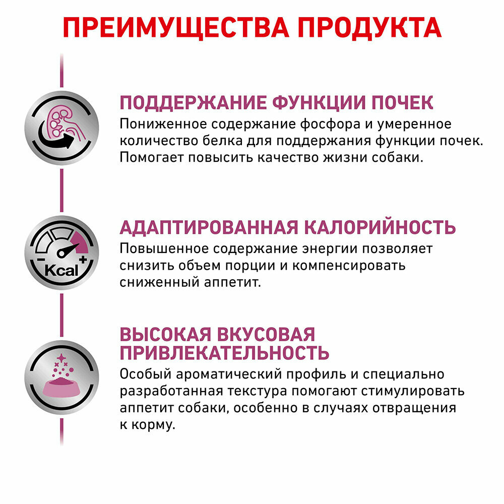 Сухой диетический корм Royal Canin Veterinary Diet Renal для взрослых собак при почечной недостаточности, 2кг - фото №12