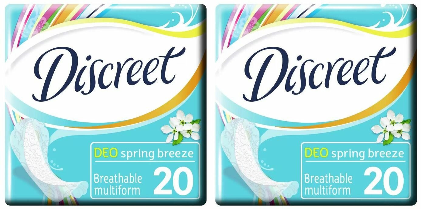 Discreet Ежедневные прокладки Multiform Deo Spring Breeze, 20 шт/уп, 2 уп