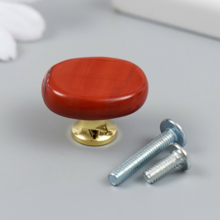 фото Ручка для шкатулки "Красный нефрит" 2,6х1,7 см