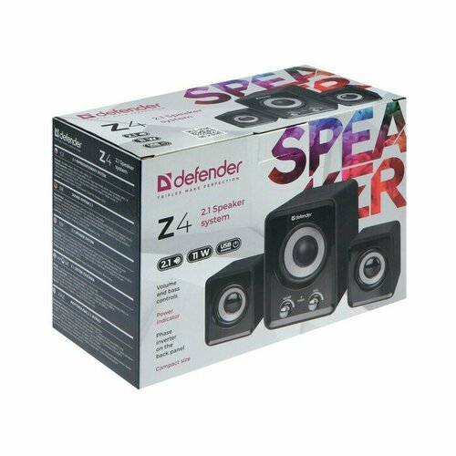 Компьютерные колонки 21 Defender Z4 2х3 Вт 5 Вт USB черныеВ упаковке шт 1 1174300₽