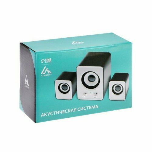 Компьютерные колонки 21 LuazON LPCK-02 2x3Вт сабвуфер 5Вт 80дБ Jack 35 USB белая 1100000₽