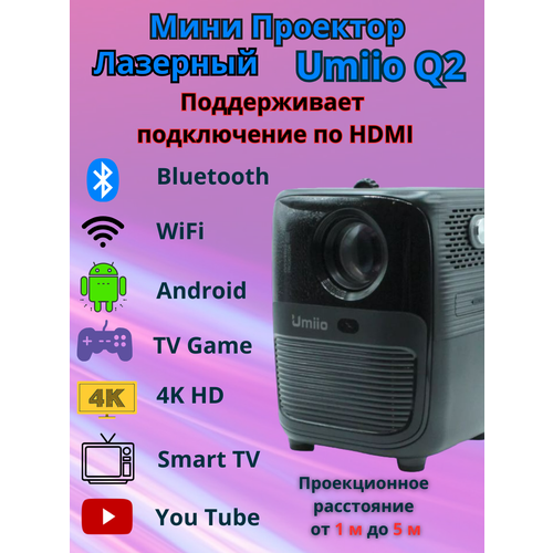 Мини проектор с HDMI Umiio Q2 черный