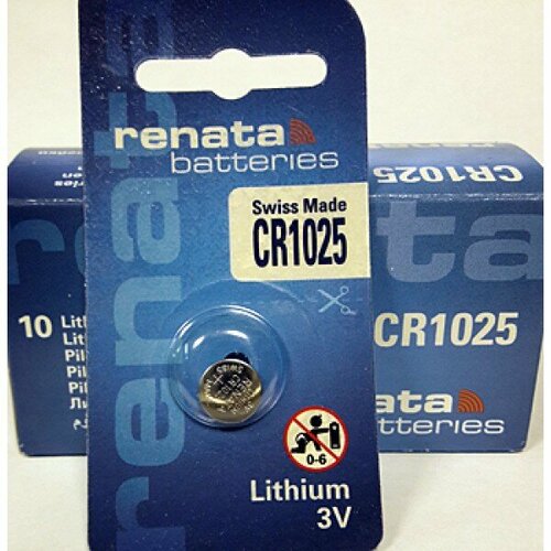 Батарейка Renata CR1025 3V Литиевая, упаковка 10 шт. батарейка литиевая renata 3v cr 1220 1шт