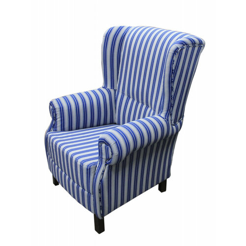 Кресло Ля Нэж La Mer в тонкую голубую полоску обивка ткань хлопок 100%, 84х82х102 см.