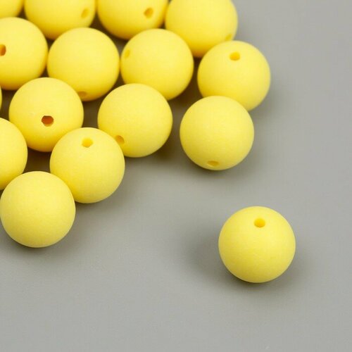 Арт Узор Бусины для творчества пластик Лимонный матовые d=1,2 см набор 20 гр