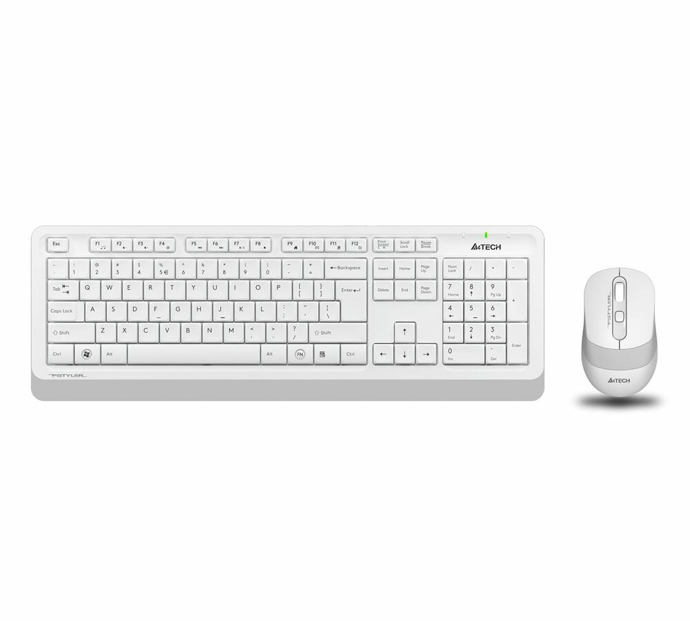Комплект (клавиатура+мышь) A4 Fstyler FG1010, USB, беспроводной, белый [fg1010 white] - фото №10