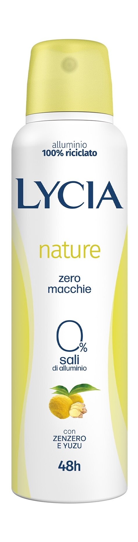 Дезодорант-аэрозоль с экстрактами имбиря и юдзу Lycia Zenzero e Yuzu Nature Dry Spray 150 мл .