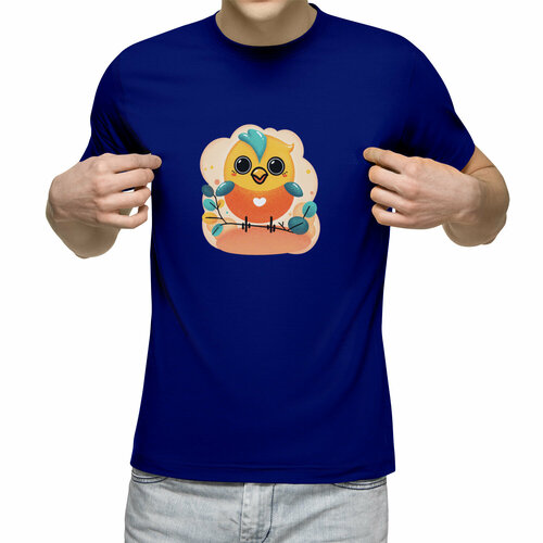 Футболка Us Basic, размер M, синий мужская футболка весенняя птичка 2 m желтый