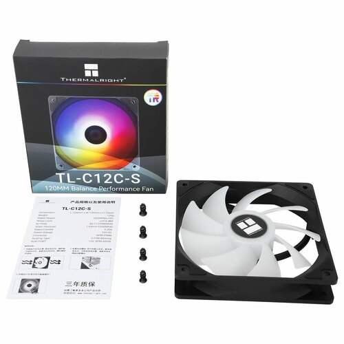 Корпусный вентилятор Thermalright TL-C12C-S тихий, 120 мм, с ARGB подсветкой