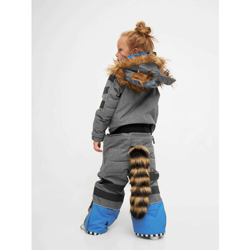 Горнолыжный комбинезон WeeDo Racoon для мальчиков, влагоотводящий, утепленный, карман для ски-пасса, герметичные швы, мембранный, размер XL, серый