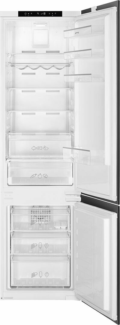 Встраиваемый комбинированный холодильник, No-Frost, белый, Smeg C8194TNE
