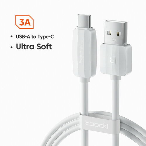 USB-Type-C Toocki 3A силиконовый кабель Ultra Soft для передачи данных, быстрая зарядка TXCT-QY01