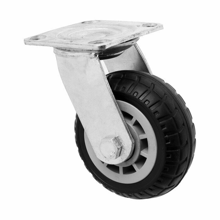 фото Колесо для транспортных тележек поворотное, d=125, на площадке покрытие резина