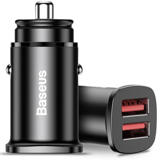 Автомобильное зарядное устройство Baseus Dual QC3.0 30W Max Car Charger, черный