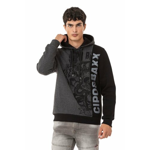 фото Худи cipo & baxx, размер l, серый