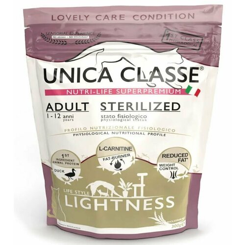 UNICA Adult Sterilized Lightness Сухой корм для стерилизованных кошек, с уткой, 300 гр.