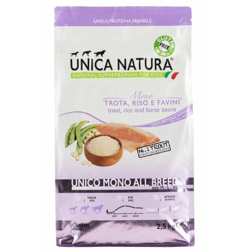 UNICA Mono All Breed сухой корм для собак всех пород с форелью, 2,5 кг