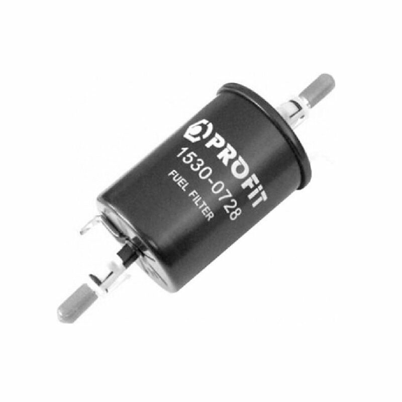 фото Фильтр топливный PROFIT арт. 1530-0728, DAEWOO LANOS, NUBIRA 97-, CHEVROLET AVEO, LACETTI, EPICA 03- черн. C зажимами (OE 9