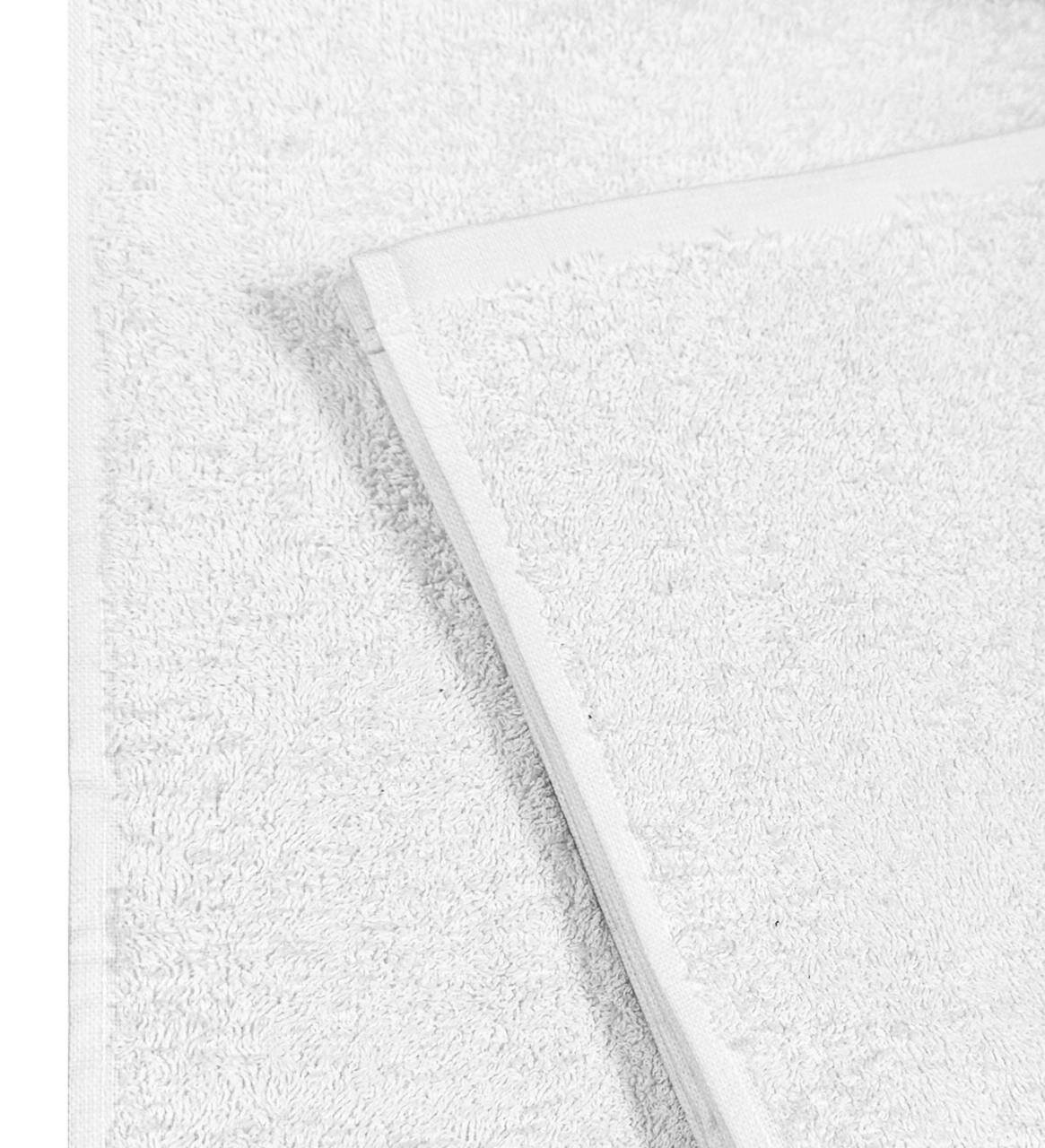 Полотенце белое банное, махровое, хлопок, 70x140 см, 450 г/м² - фотография № 1