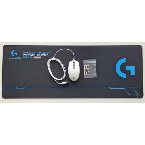 Комплект Мышь Logitech G102 белая Коврик Противоскользящие коньки 3190₽