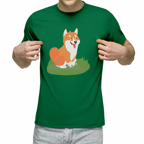 Футболка Us Basic, размер XL, зеленый мужская футболка рыжая киса 2xl черный