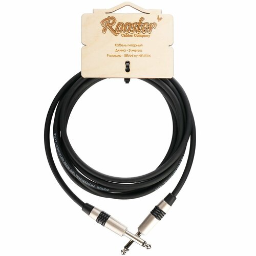 Кабель аудио 1xJack - 1xJack Rooster RUS1703 3.0m rus1203 кабель инструментальный 3м прямые коннекторы rooster