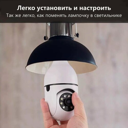Изображение товара IP камера Handheld wifi с цоколем E27, Поворотная, Видео няня с поддержкой Wi-Fi и приложение на русском языке ICsee !