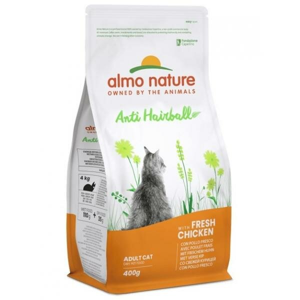 Almo Nature Для кошек контроль вывода шерсти с курицей и рисом, Functional Adult Anti-Hairball Chicken and Rice 0,4кг