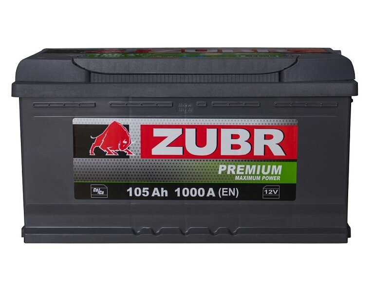Аккумулятор автомобильный ZUBR PREMIUM 105.0 Ah 1000 A ОП 353x175x190