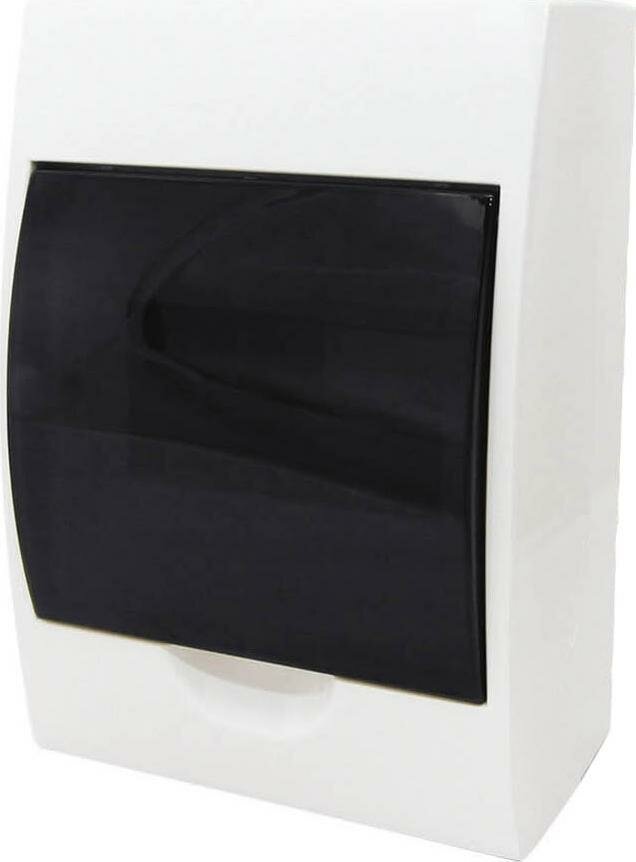 фото Щит навесной TDM Electric ЩРН-П 6 модулей прозрачная черная дверца IP41 белый (комплект из 2 шт.)