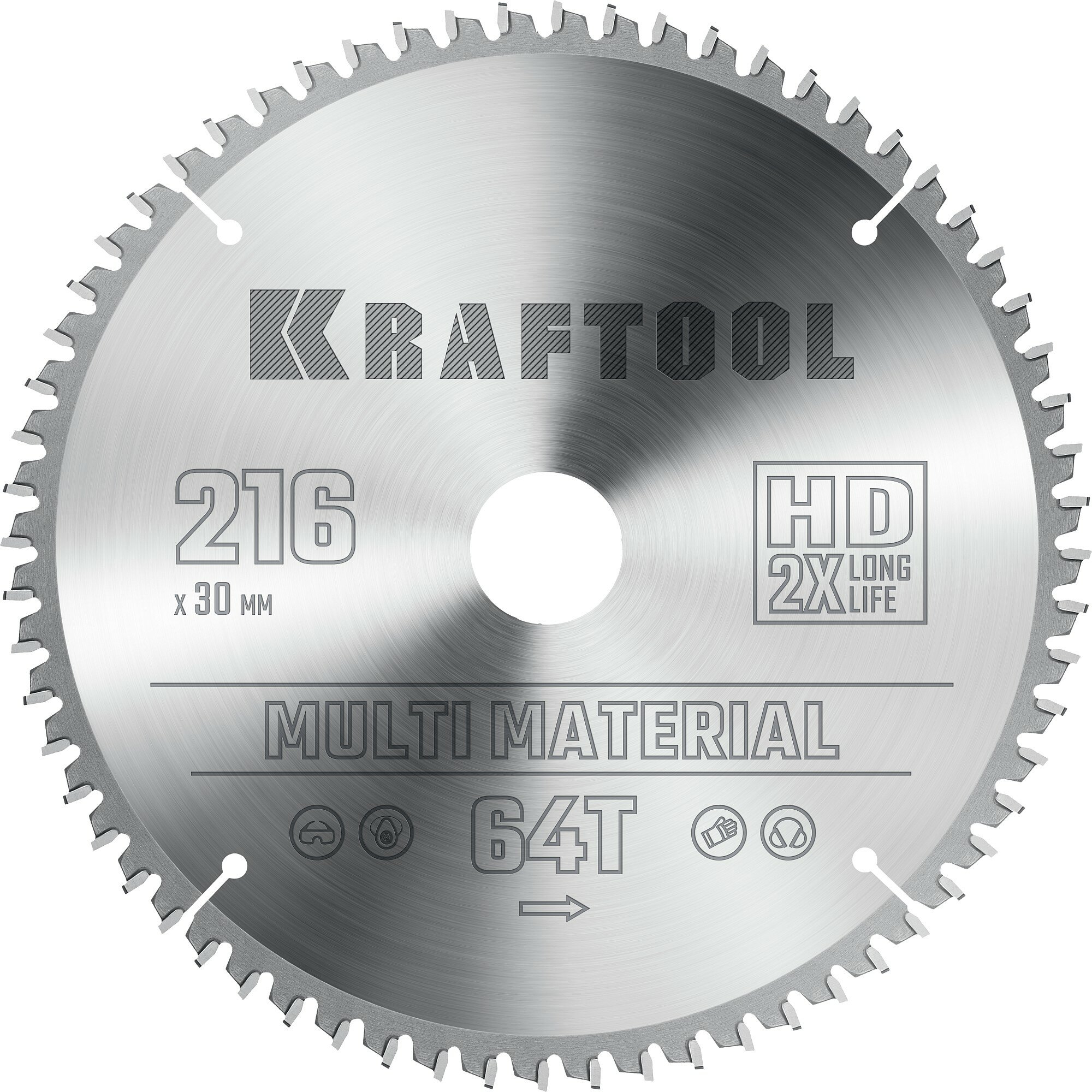 KRAFTOOL Multi Material 216х30мм 64Т диск пильный по алюминию