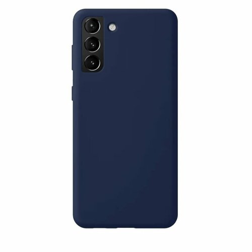 Fixtor/Чехол накладка для Samsung S21 Plus силикон тонкий матовый темно-синяя