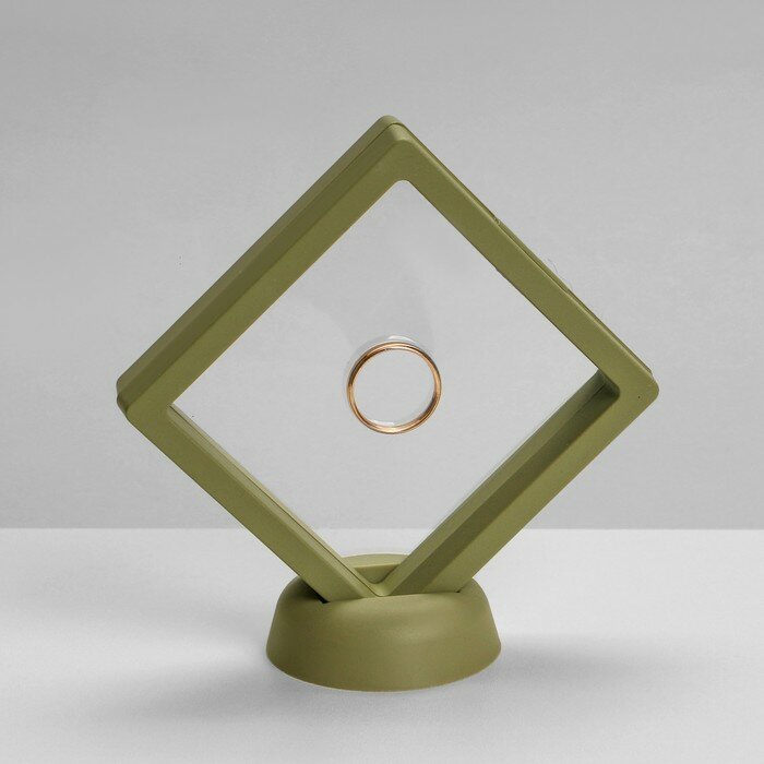 фото Подставка для украшений "Ромб", 9*2,5*9 см, цвет зелёный, "Queen fair", материал пластик