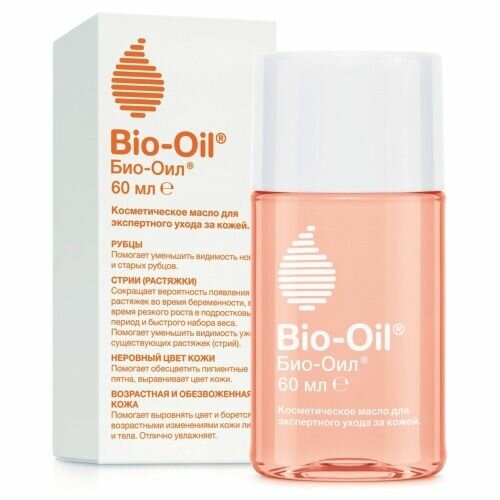 Bio-Oil Масло косметическое от шрамов растяжек неровного тона, 60 мл, 2 шт