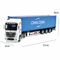 Модель масштабная грузового автомобиля Мерседес. Масштаб 1 : 43. Тягач Мерседес Actroc с прицепом контейнером CMA  ...